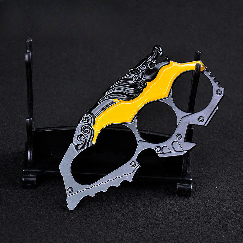 Versatile Zinc Alloy Knuckle Duster with Multiple Integrated Tools