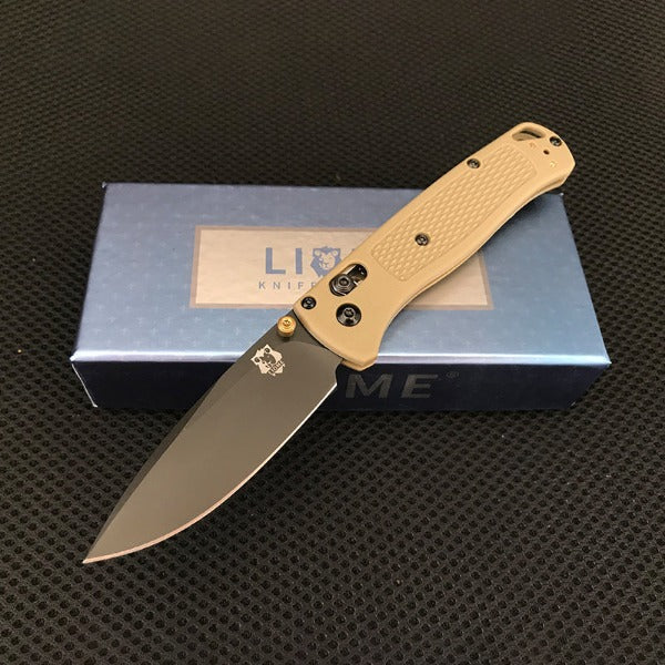 Liome Tactical Folding Blade Survival Knife with Fiber Grip for EDC and Camping