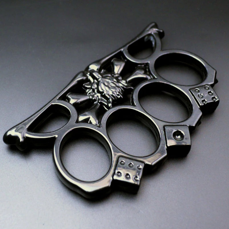 Wolf Head Knuckle Duster Tactical Four Finger Self-Defense Tool