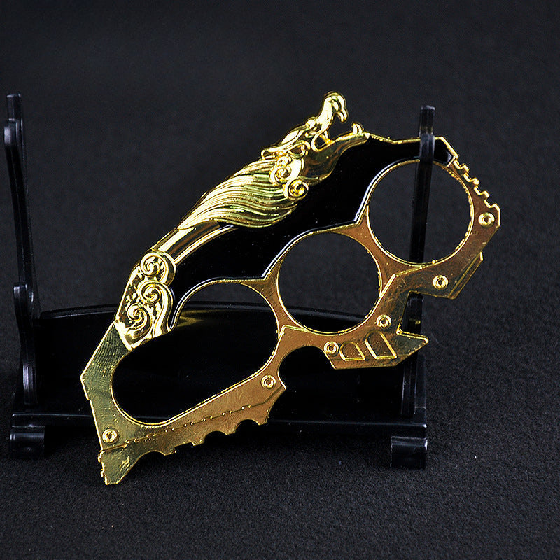 Versatile Zinc Alloy Knuckle Duster with Multiple Integrated Tools