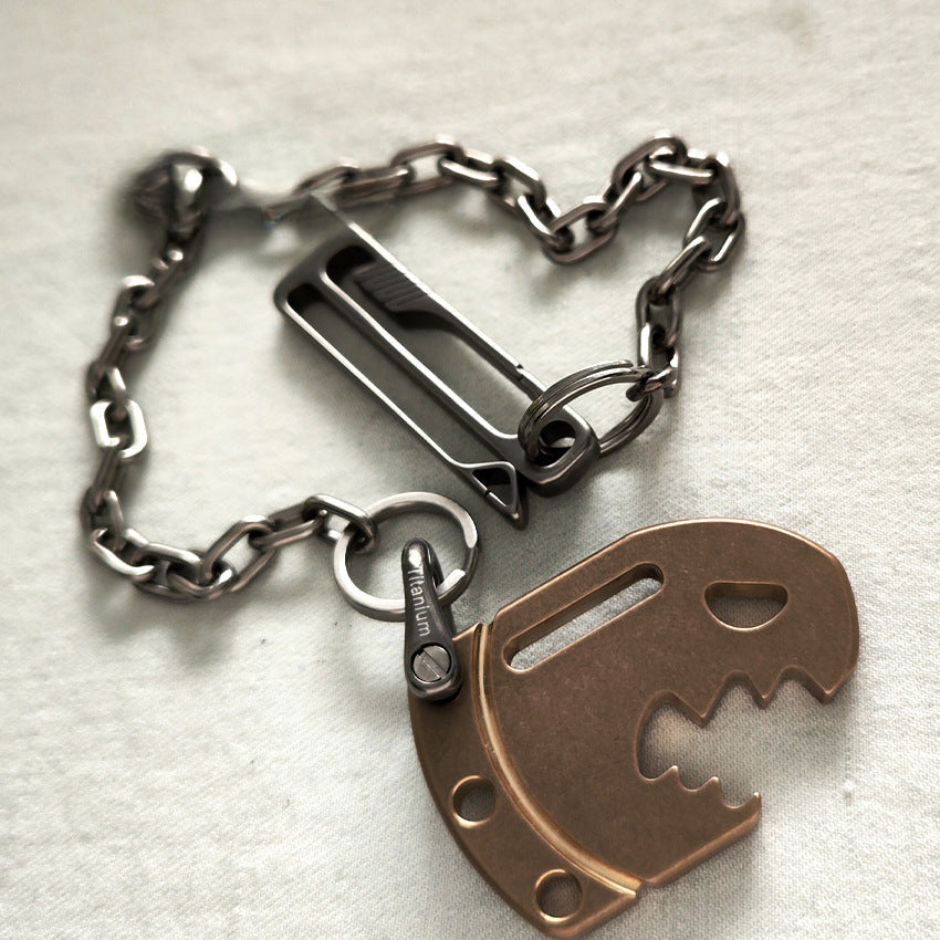 Titanium Wallet Chain with Welded Quick Clip Belt Loop for Motorcycle Keychain EDC