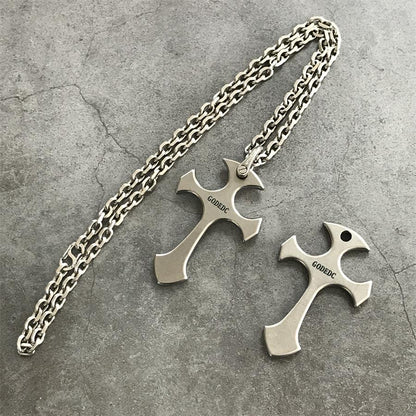 GODEDC Titanium Tactical Cross Knuckle Necklace Stylish Defense Gear