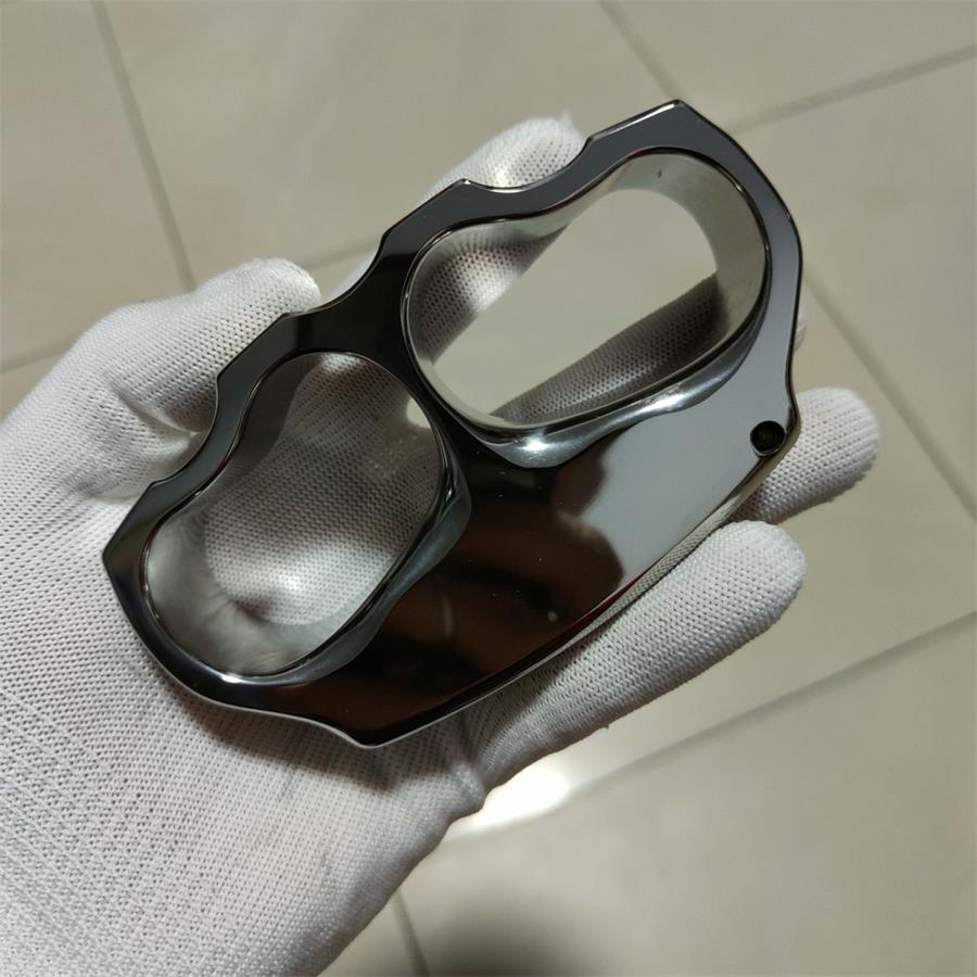 Sleek Polished Titanium Knuckle Duster for Superior Defense