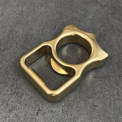 Heavy-Duty Brass Knuckle Duster with Bottle Opener and Window Breaker EDC Tool