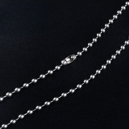 Rustproof Titanium Bead Chain Pendant Necklace for Everyday Wear