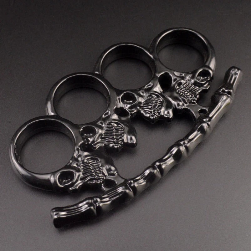 Demon-Inspired White Bone Knuckle Duster for Self-Protection