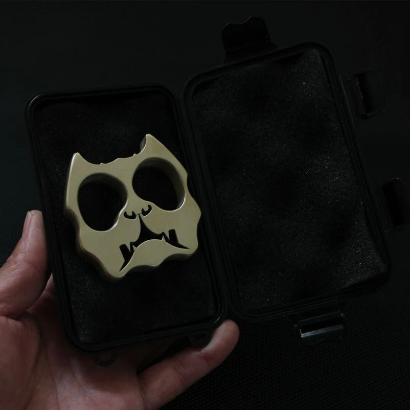 Elegant Dog Head Copper Knuckle Duster Self-Defense Stick
