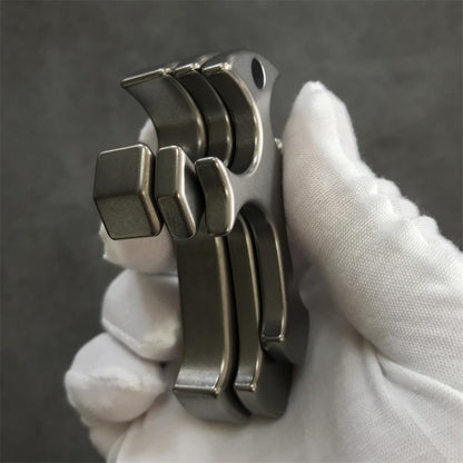 Men's Titanium Alloy Cross Finger Tiger Pendant Necklace for Tactical EDC