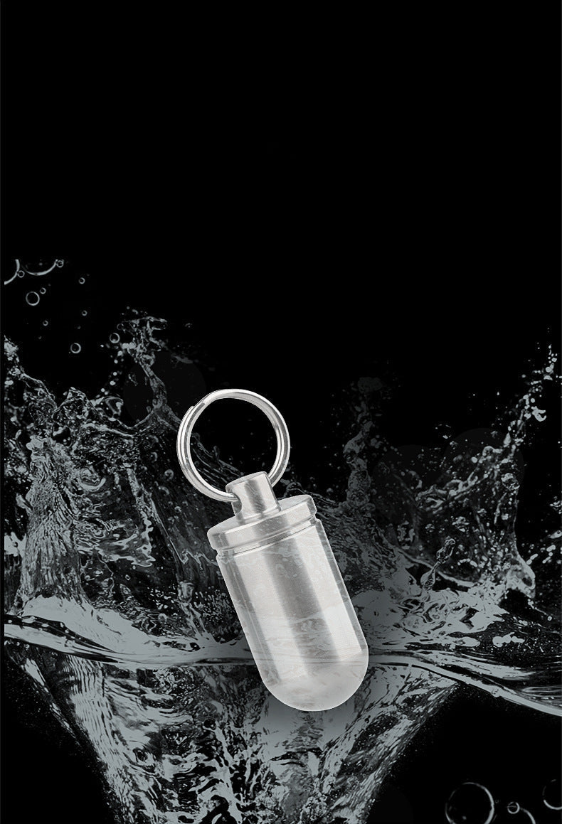 Portable Titanium Pill Box with Waterproof Keychain Design