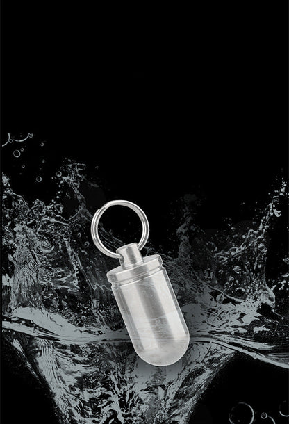 Portable Titanium Pill Box with Waterproof Keychain Design