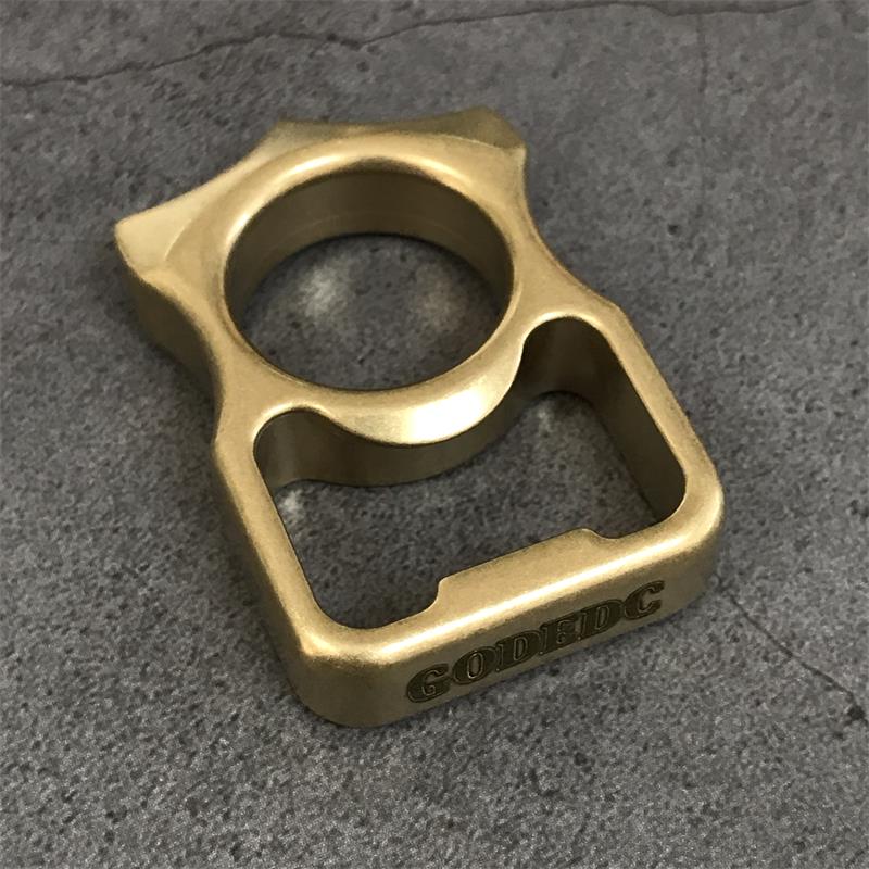 GODEDC Brass Knuckle Duster Multi-Purpose Bottle Opener Survival Tool