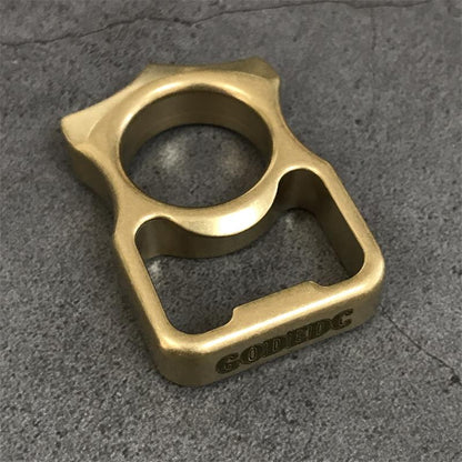 GODEDC Brass Knuckle Duster Multi-Purpose Bottle Opener Survival Tool