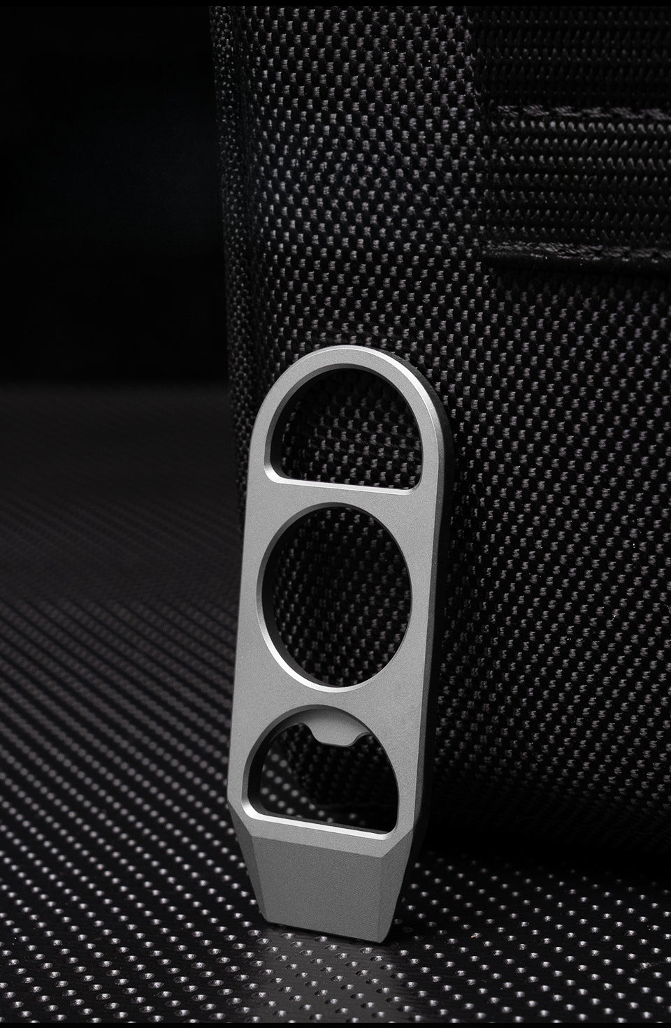 Titanium EDC Pry Bar and Bottle Opener Keychain with Mini Knuckle Tool