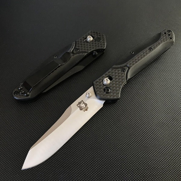 Liome Outdoor EDC Knife with Carbon Fiber Handle and Tactical Folding Blade