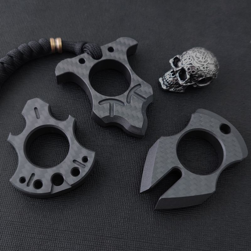 Ultra-Durable Carbon Fiber Knuckle Duster for Single Finger Self Defense