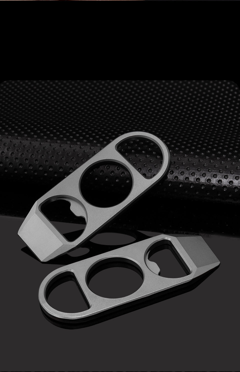 Titanium EDC Pry Bar and Bottle Opener Keychain with Mini Knuckle Tool