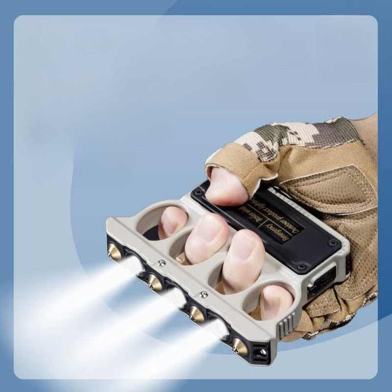 Self-Defense Knuckle Duster Flashlight with Emergency Glass Breaker