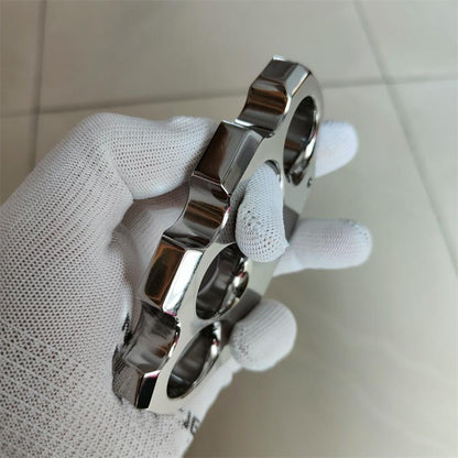 Polished Titanium Knuckle Duster with Sleek Reflective Surface