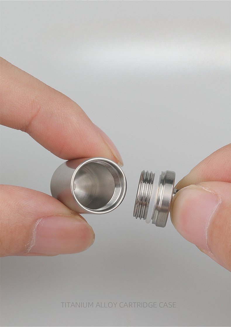 Portable Titanium Pill Box with Waterproof Keychain Design