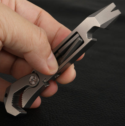 Titanium Multitool Wrench Screwdriver Pry Bar and Bottle Opener Stress Reliever