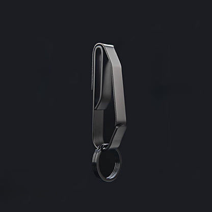 Tactical Black Steel Belt Clip Keychain for Men’s Everyday Carry