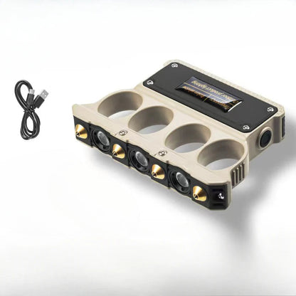 Self-Defense Knuckle Duster Flashlight with Emergency Glass Breaker