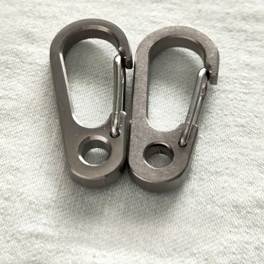 Titanium Spring-Loaded Keychain Carabiner Multi-Tool with EDC Flashlight