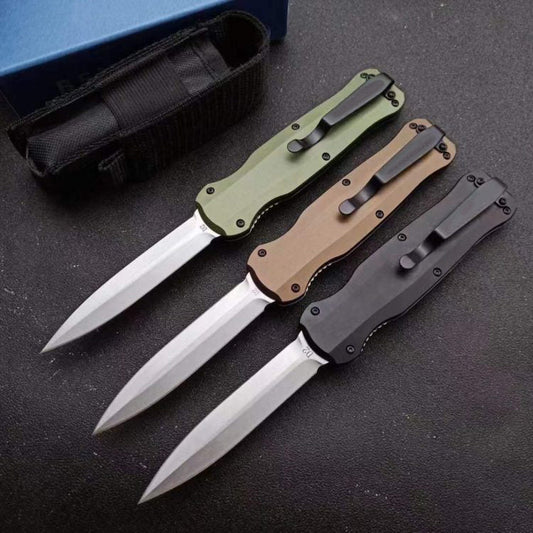 Outdoor D2 Steel Blade Tactical Knife with Lightweight Aluminum Grip