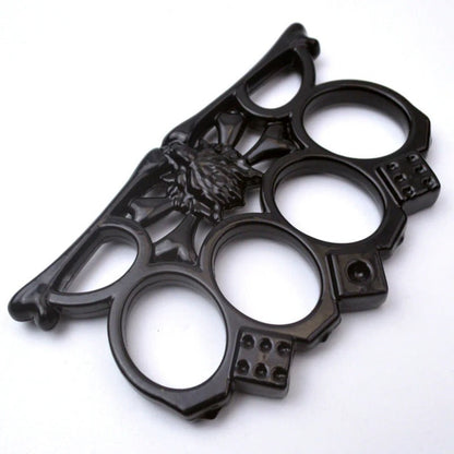 Wolf Head Knuckle Duster Tactical Four Finger Self-Defense Tool