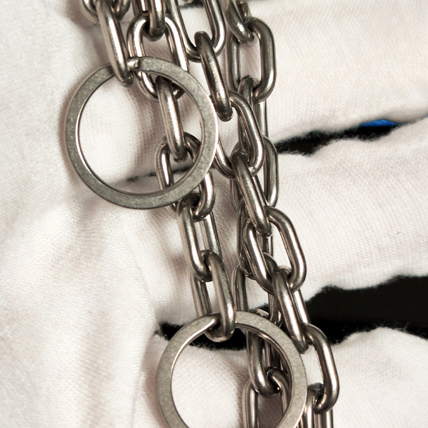 Titanium Wallet Chain with Welded Quick Clip Belt Loop for Motorcycle Keychain EDC