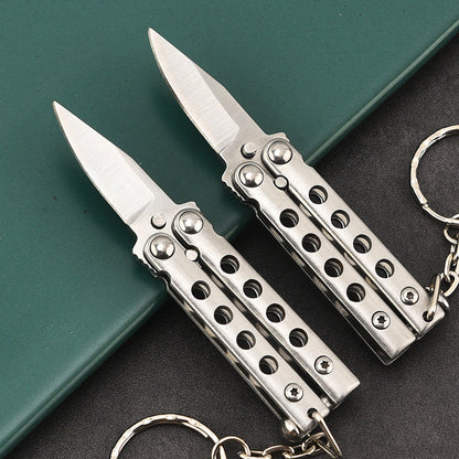 Training Mini Folding Knife with Uncut Blade for Keychain Carry