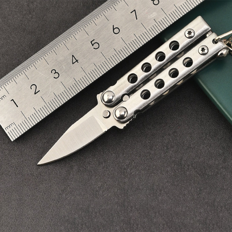 Training Mini Folding Knife with Uncut Blade for Keychain Carry