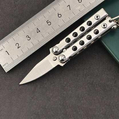 Training Mini Folding Knife with Uncut Blade for Keychain Carry