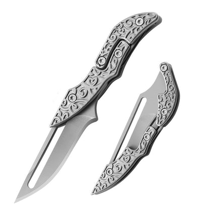 Miniature Mechanical Knife with Sharp Transformable Blade for Easy Pocket Storage
