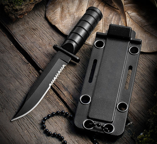 Mini Straight Knife Necklace with Built-in Multi-tool Defense Utility