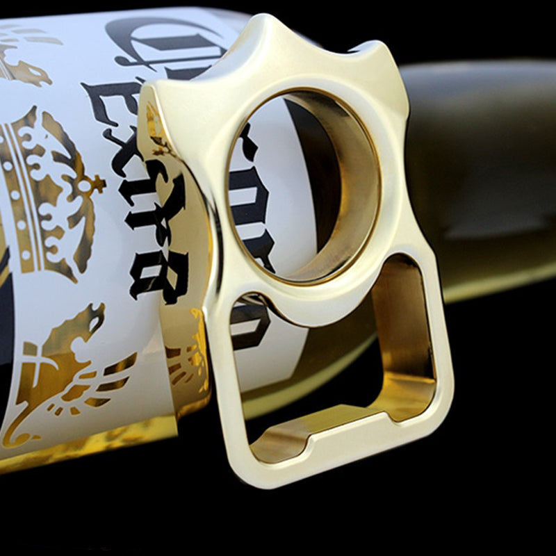 Brass Knuckle Duster for Self-Defense and Bottle Opening