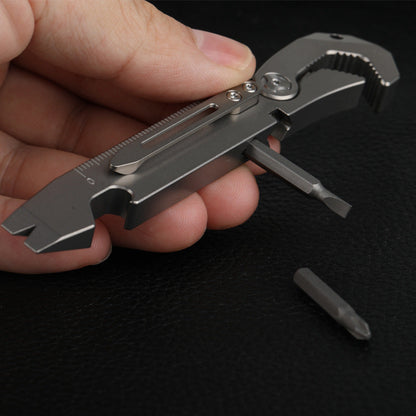 Titanium Multitool Wrench Screwdriver Pry Bar and Bottle Opener Stress Reliever