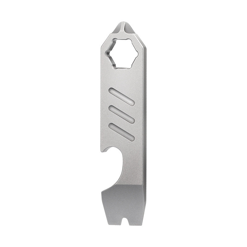 Compact TC4 Titanium Pry Tool with Key Tag Outdoor Survival Functionality