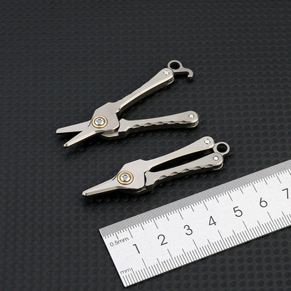 Portable Titanium Keychain Scissors for Hair and Beard Grooming