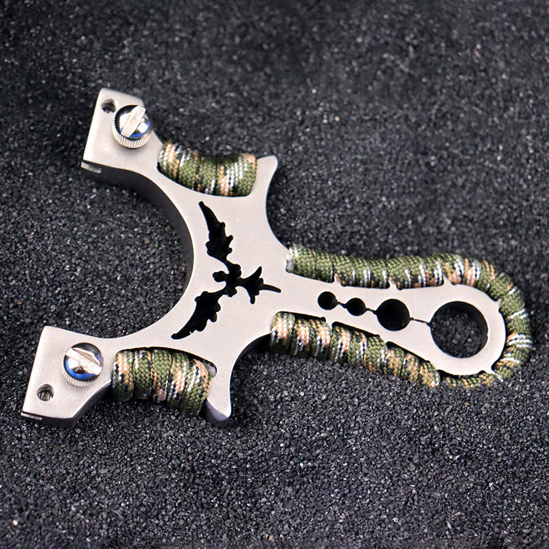 Stainless Steel Multi-Tool Slingshot for Outdoor Use with Fast Release