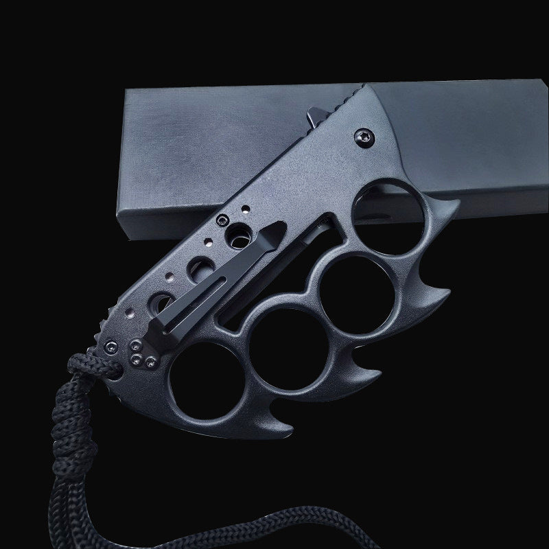 Multi-Function Survival Knife with Integrated Knuckle Duster