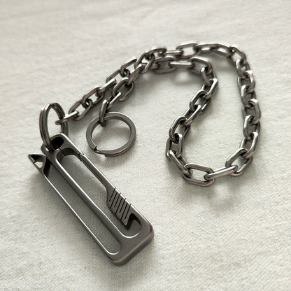 Titanium Wallet Chain with Welded Quick Clip Belt Loop for Motorcycle Keychain EDC