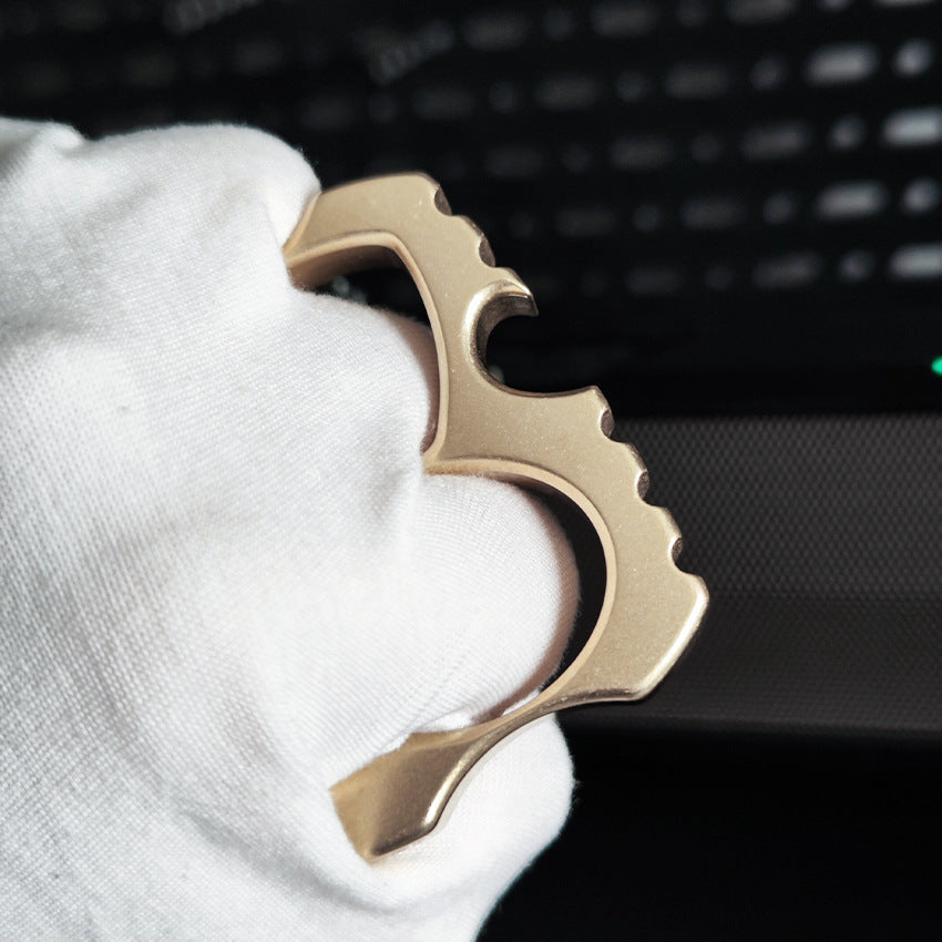 CNC Engraved Brass Two Finger Knuckle Duster Beer and Bottle Opener