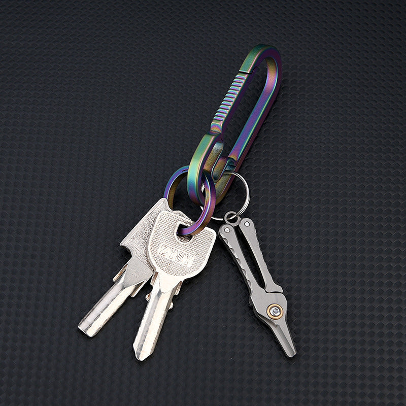 Portable Titanium Keychain Scissors for Hair and Beard Grooming