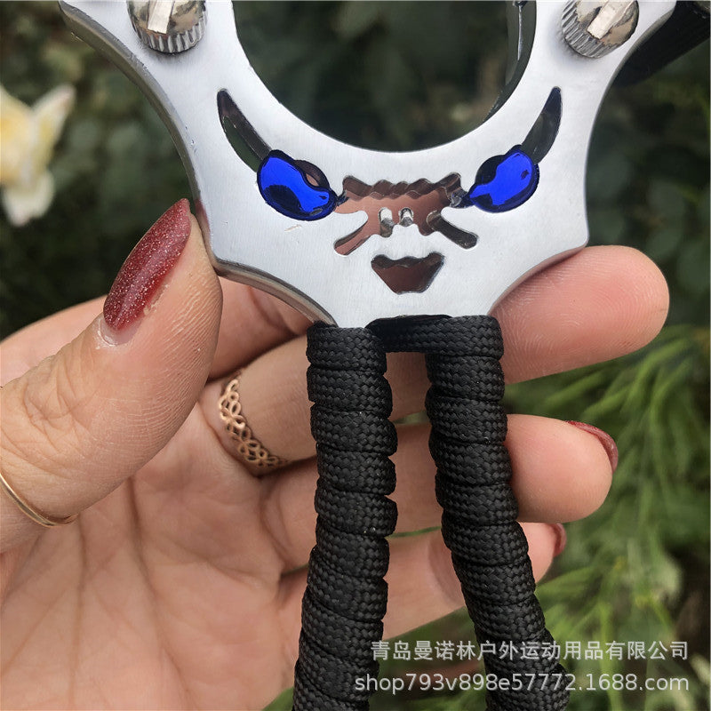 LED Equipped Metal Slingshot with Laser Sight for Outdoor Use