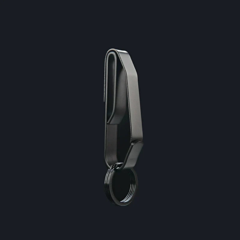 Tactical Black Steel Belt Clip Keychain for Men’s Everyday Carry