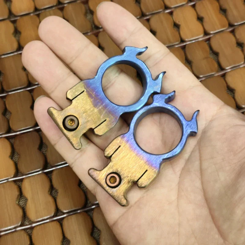 Titanium Bullhead Knuckle Duster Tool with Multiple Functions