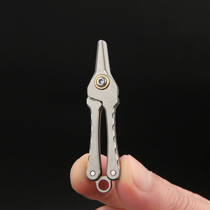 Portable Titanium Keychain Scissors for Hair and Beard Grooming