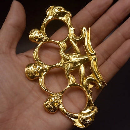 Unique Sheep Skull Knuckle Duster Four Finger Self-Defense Tool