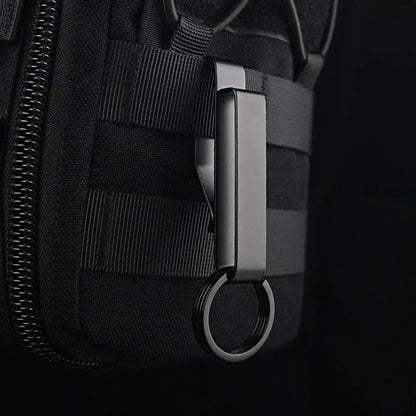 Tactical Black Steel Belt Clip Keychain for Men’s Everyday Carry